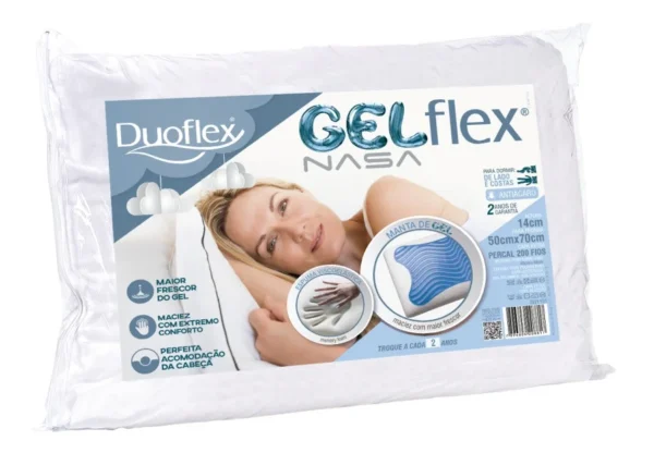Travesseiro Gelflex Nasa Duoflex (capa de brinde)